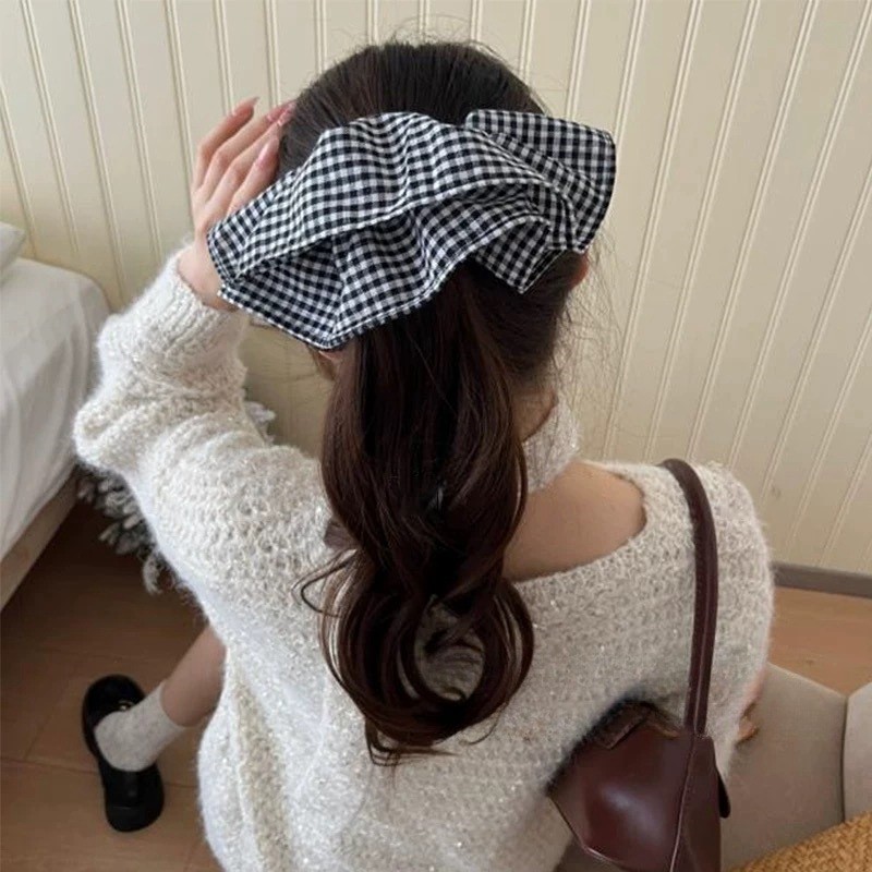 Extra Large Plaid Hair Ties El - Travel Accessories Aesthetic 评论和价格