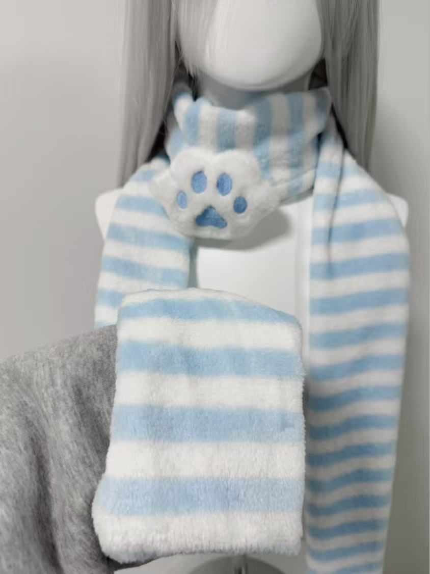 Kawaii Kniied Scarf Cat Paw De - Travel Accessories Aesthetic 评论和价格