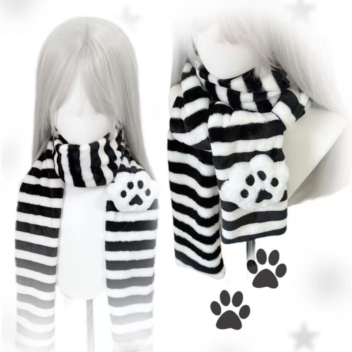 Kawaii Kniied Scarf Cat Paw De - Travel Accessories Aesthetic 评论和价格
