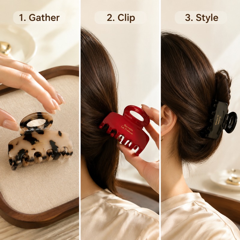 French Medium Hair Claw Clips  - Travel Accessories Aesthetic 评论和价格