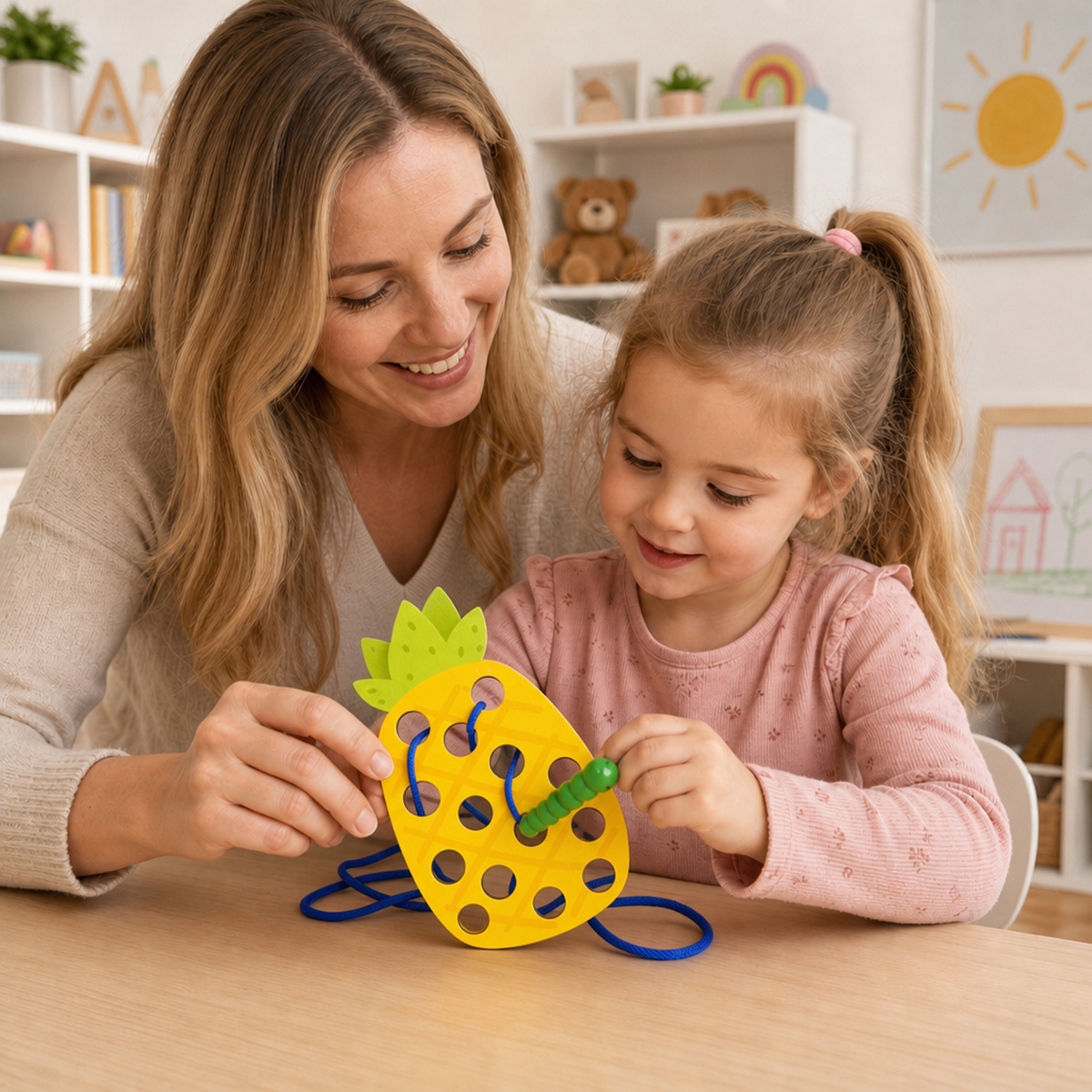 Wooden Lacing Pineapple Thread - Travel Accessories Baby 评论和价格