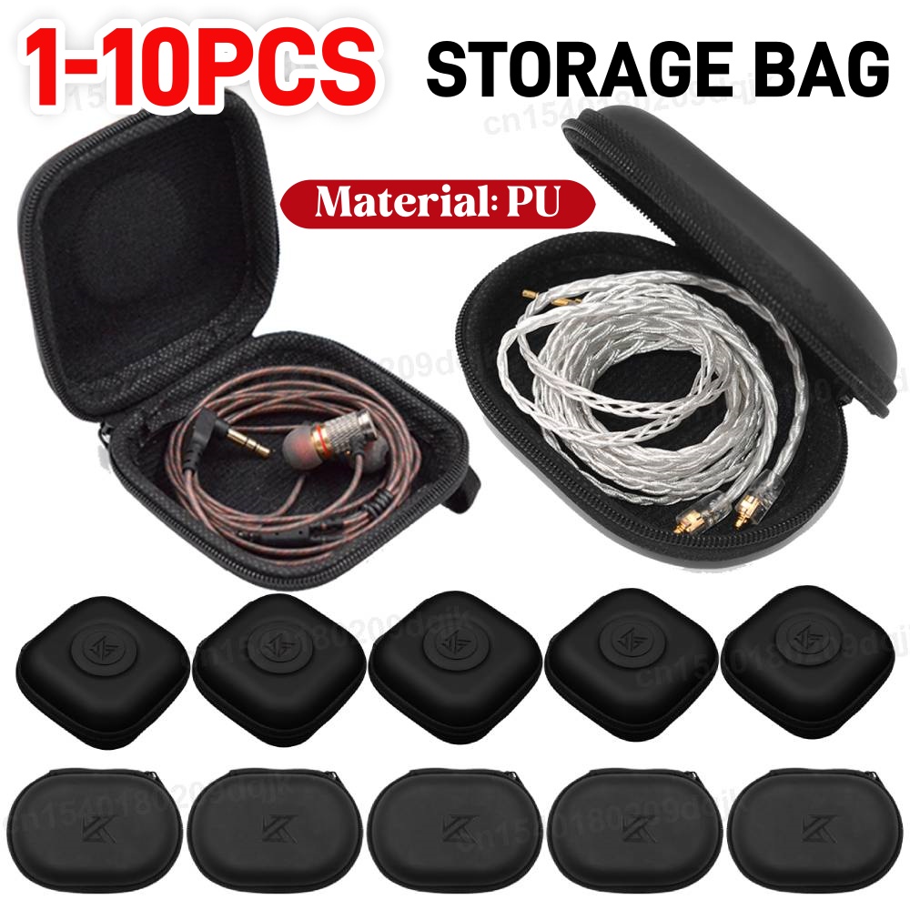 1-10PCS KZ Earphones Case PU L - Travel Accessories Organizer Bag 评论和价格
