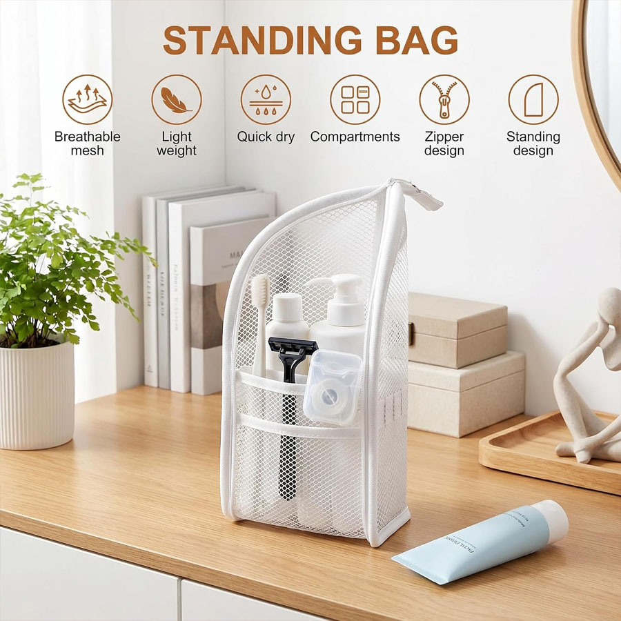 1Pc Portable Mesh Toiletry Bag - Travel Accessories Organizer Bag 评论和价格